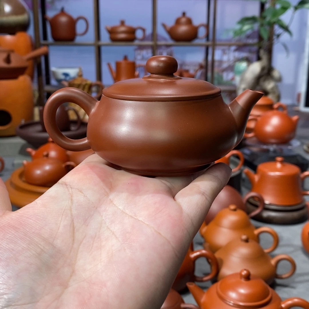 紫砂茶壶章淑煌朱泥明炉壶120c