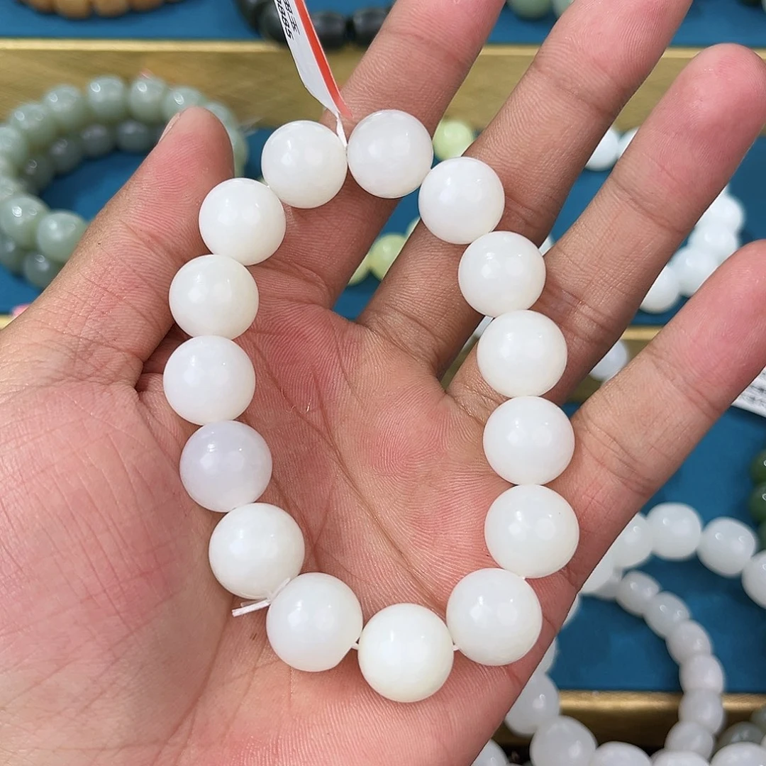 手串未镶嵌和田玉纯天然新疆和田玉黑山料14mm