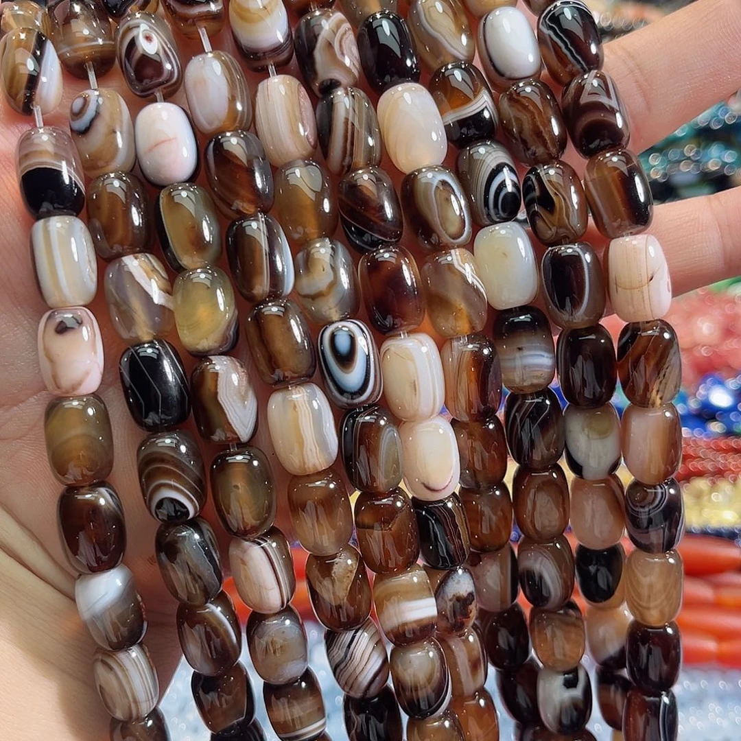 玛瑙/玉髓未镶嵌珠宝半成品美拉德玛瑙一条10x13mm