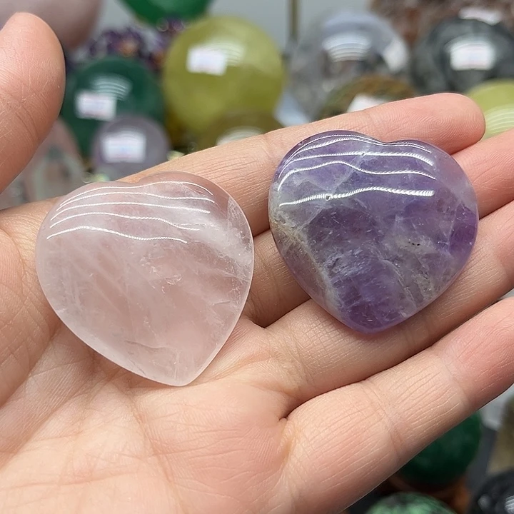 未镶嵌水晶珠宝半成品43克水晶爱心