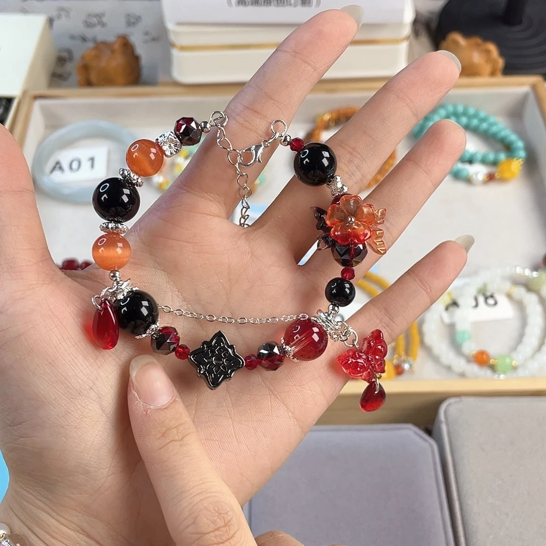 针钠钙石手饰银S925镀金镶嵌