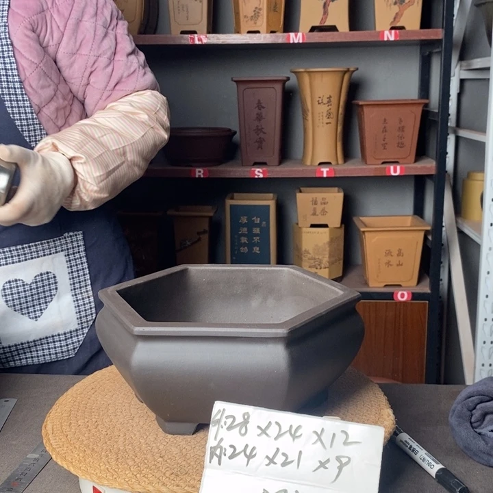 紫砂磕碰微瑕紫砂花盆一物一拍