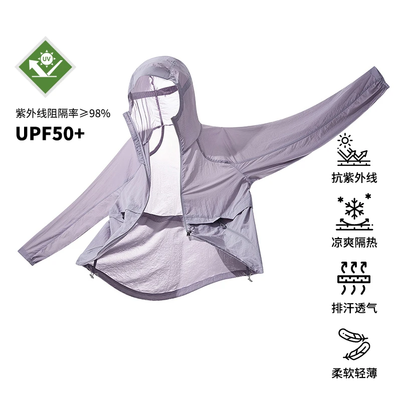夏季新款防晒衣冰凉透气防紫外线压胶帽檐速干冰感超薄冰皮轻外套
