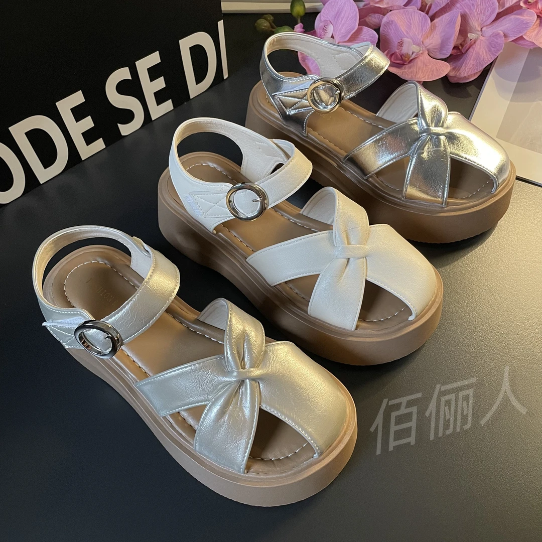 增高厚底包头凉鞋女款夏季新款外穿时尚休闲百搭软底防滑沙滩拖鞋