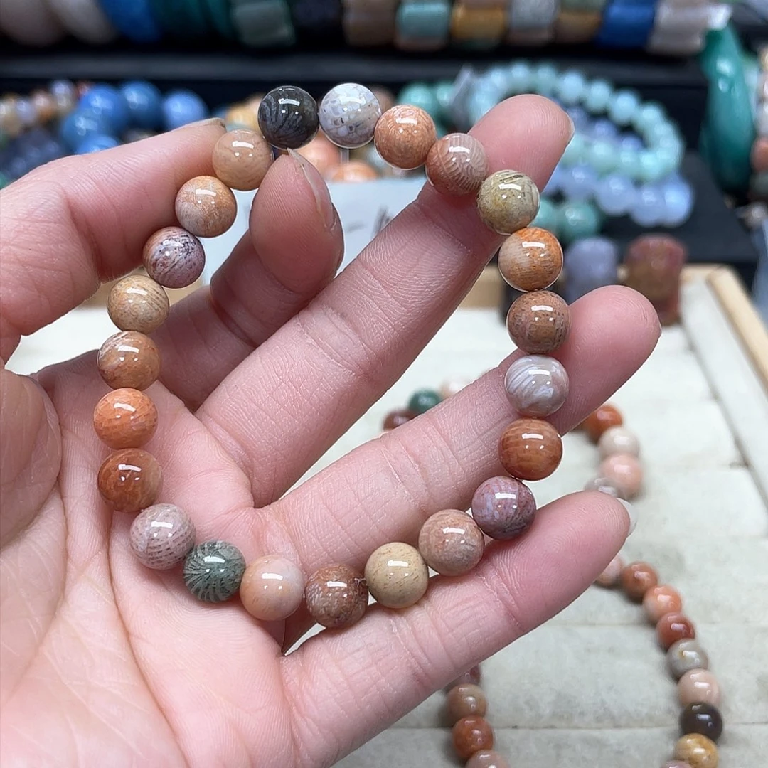 硅化珊瑚（珊瑚玉）手链未镶嵌起**品342