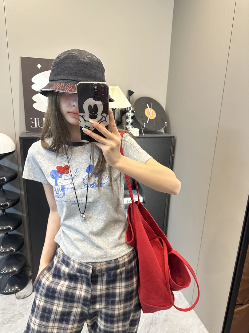 【米奇T恤】夏季新款小众设计米奇卡通趣味短袖T恤  ZT25210