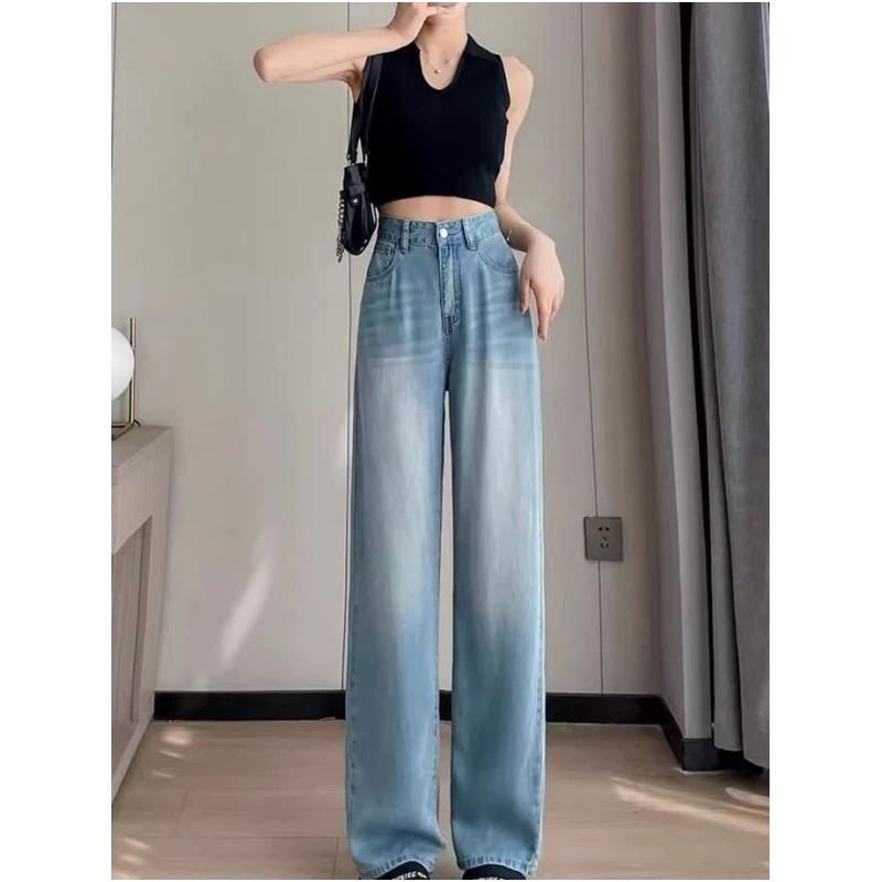 夏季莱赛尔天丝巨软凉凉裤~梨型身材巨显瘦遮胯飘逸感直筒长裤