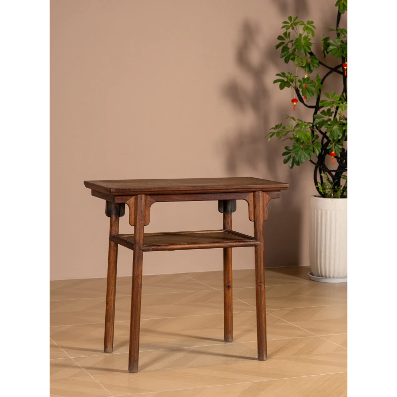 清代红木夹头榫刀牙板带屉平头案明清古董家具收藏大红酸枝玄关桌