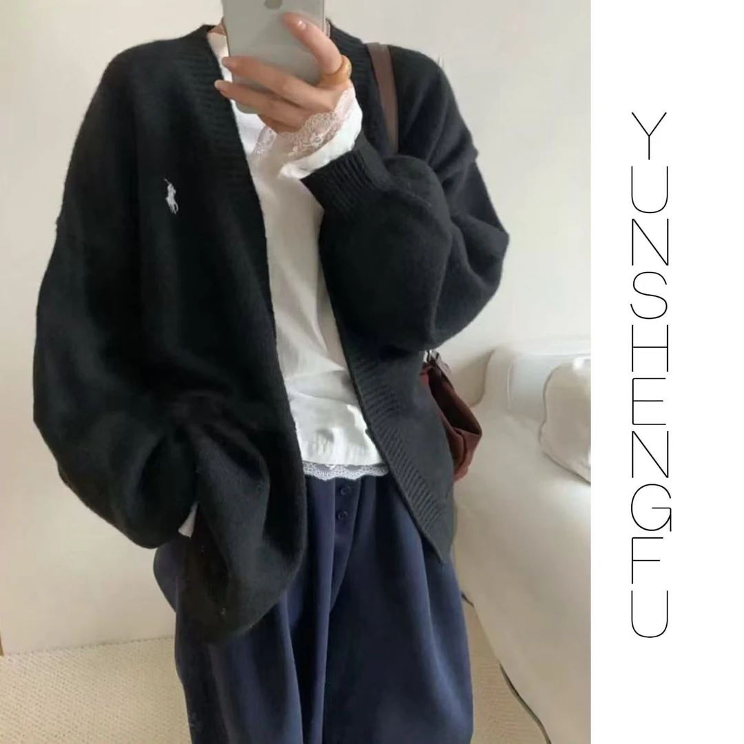 YUNSHENGFU*男女同款慵懒oversize风经典小马开衫