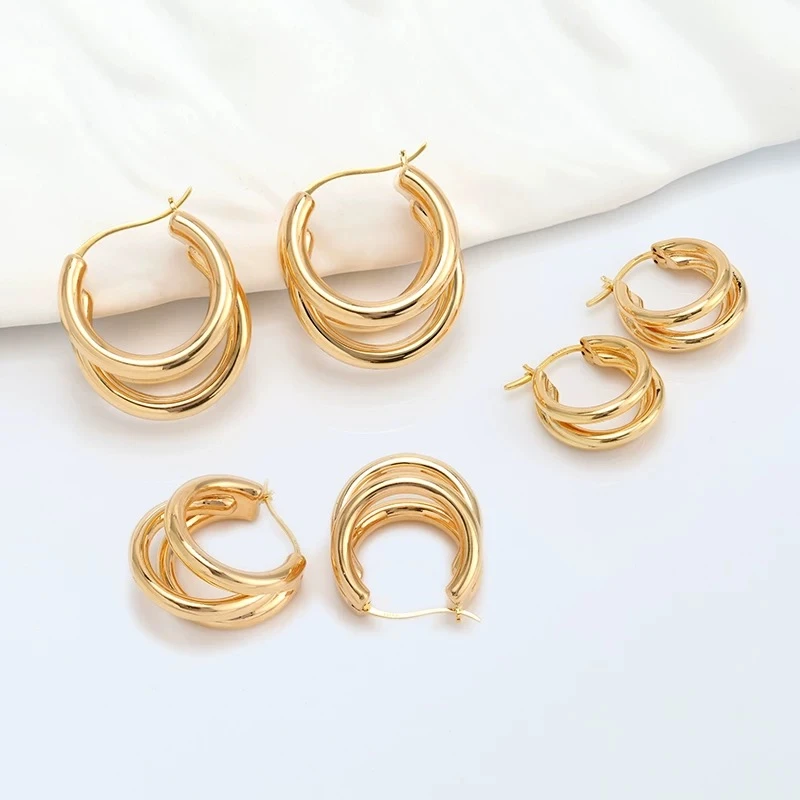 裕璨 18k金幸运猫爪耳环又美又飒百搭时尚耳环气质简约圈圈耳饰