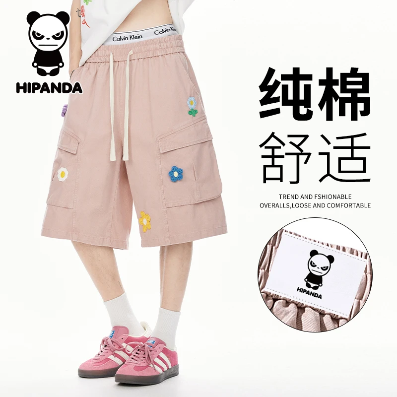 HiPanda你好熊猫男士短裤外穿夏季薄款纯棉宽松潮流工装五分裤子