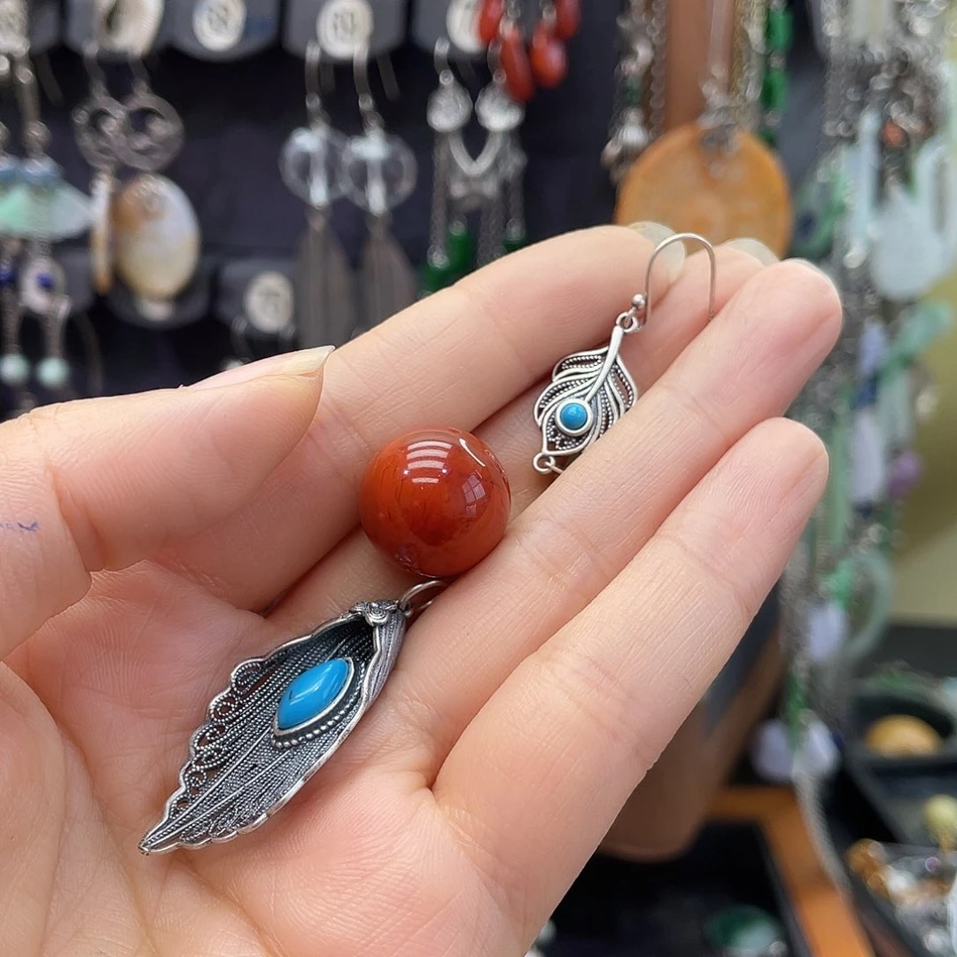 丽***川翡翠银S925镶嵌耳饰440ghhhh