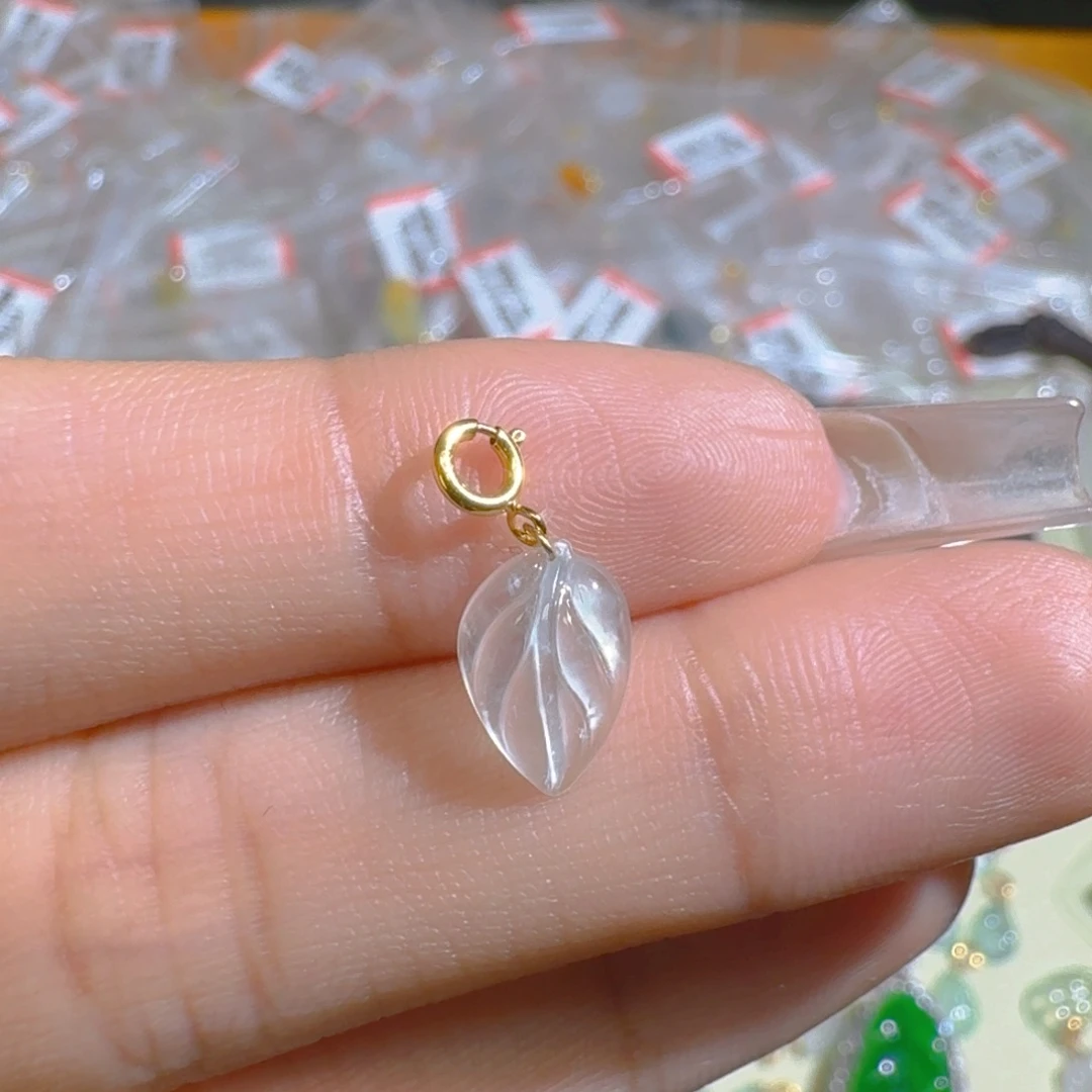 吊坠(不含链)18K金镶嵌翡翠