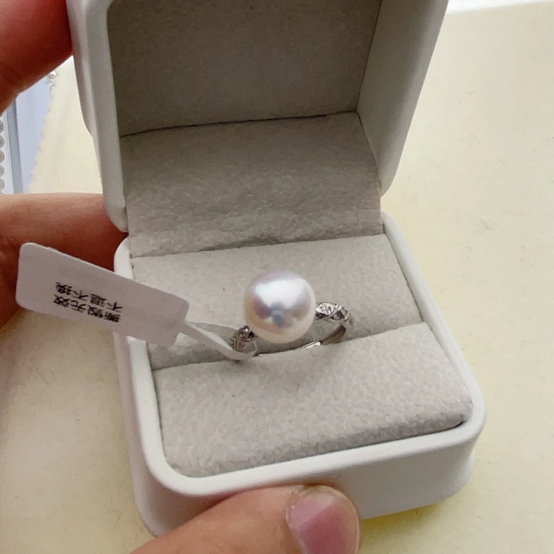 淡水珍珠银S925镶嵌戒指