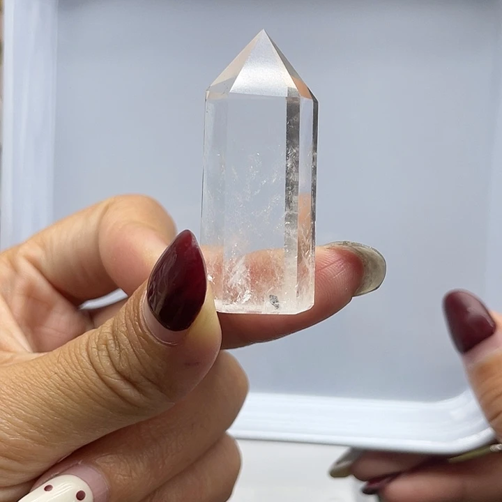 未镶嵌珠宝半成品水晶28白水晶柱高4.4宽1.8