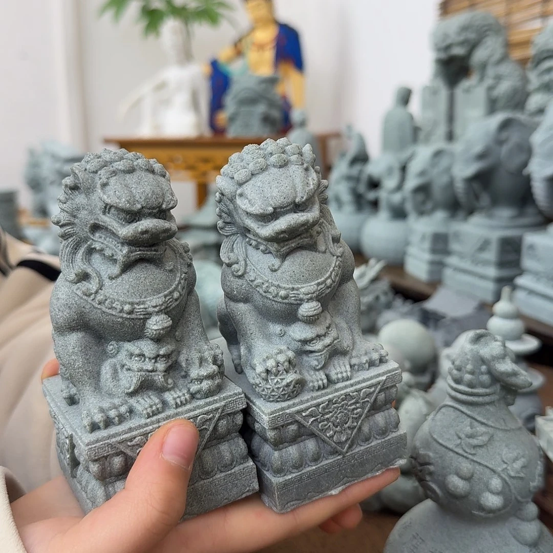 石材青砂石12公分石狮子