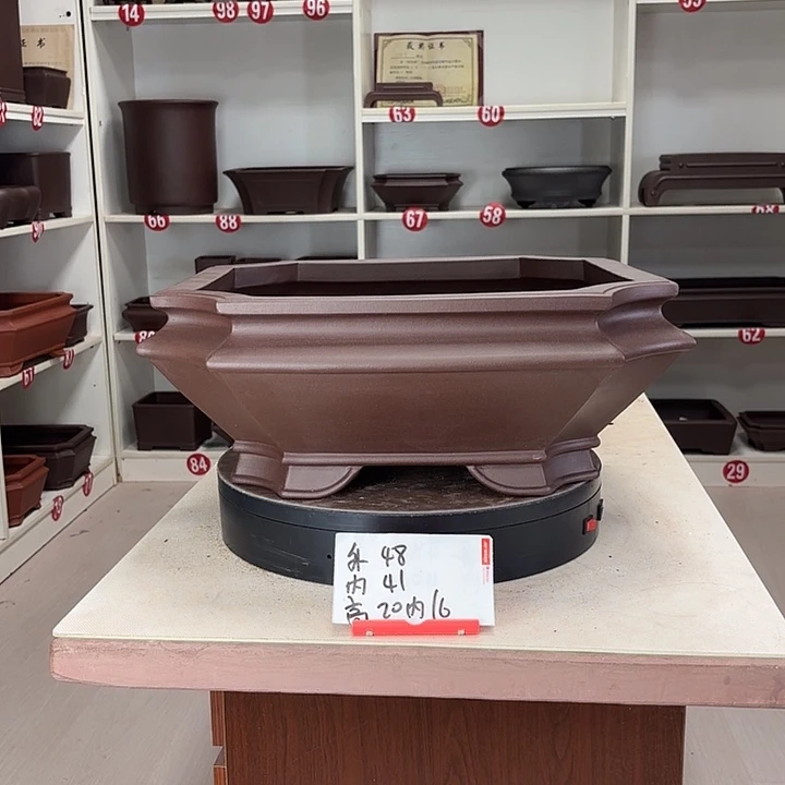 紫砂花盆大切角四方
