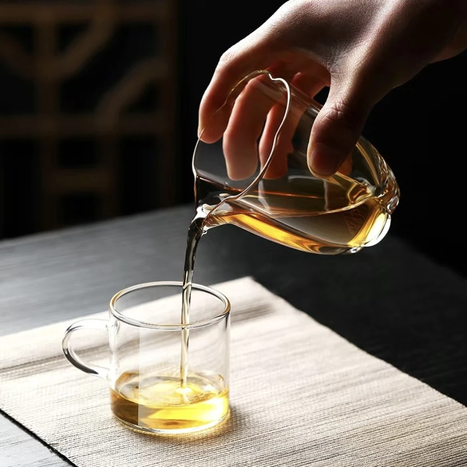 玻璃公道杯日式耐热防爆梅花透明手工功夫茶具分茶器过滤加厚家用