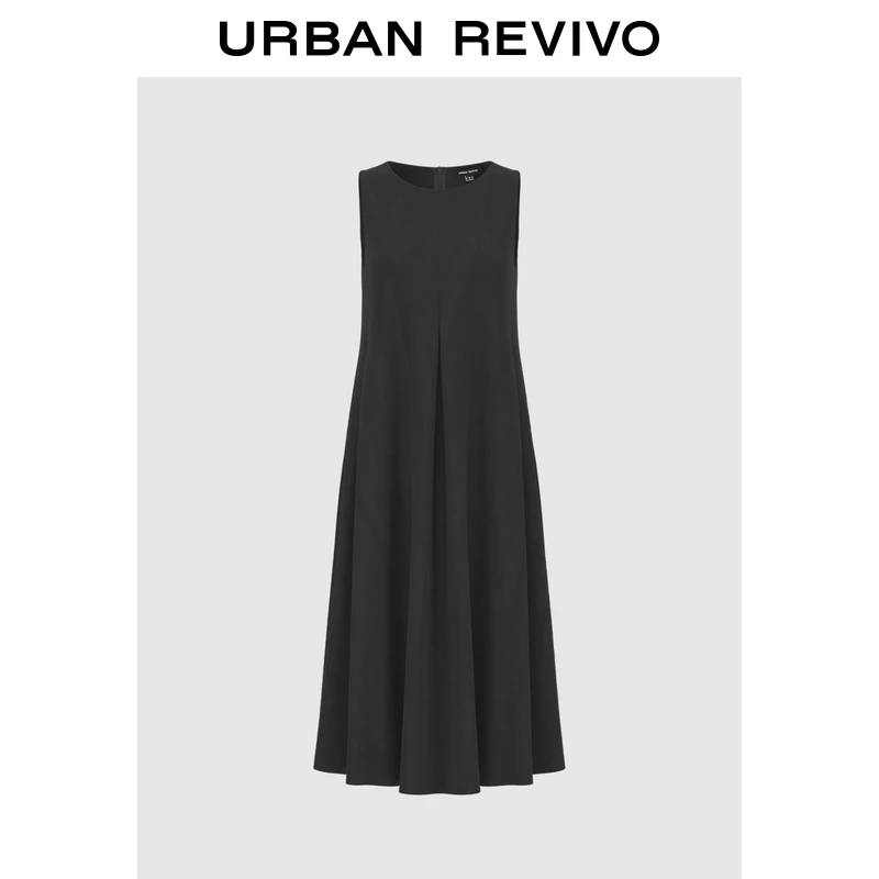 UR2025秋季新款女装法式气质小黑裙无袖A字连衣裙UWM750118