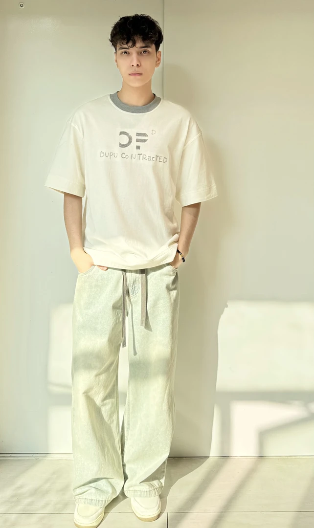 夏季短袖休闲运动印花男简约百搭T恤44235