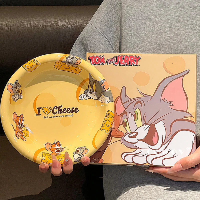 猫和老鼠创意陶瓷盘子宿舍家用可爱高颜值耐高温陶瓷餐具碗盘碟子