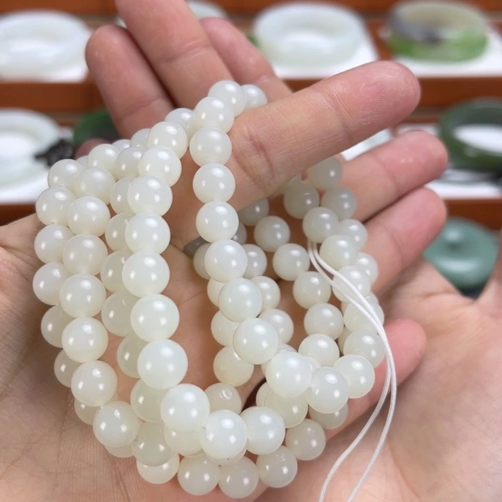 和田玉手链未镶嵌冬*