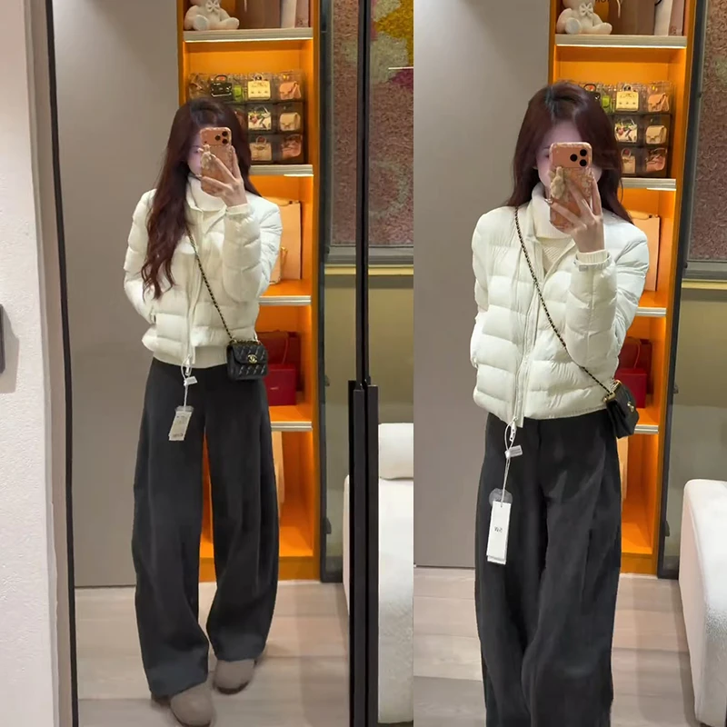 2025秋冬穿搭一整套女新款休闲针织上衣棉服外套百搭裤子三件套
