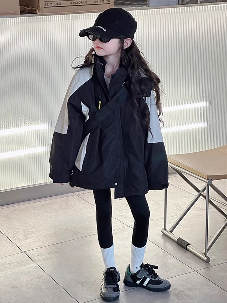 女童外套春秋款2025新款风衣中大童秋装儿童三合一可拆卸冲锋衣潮
