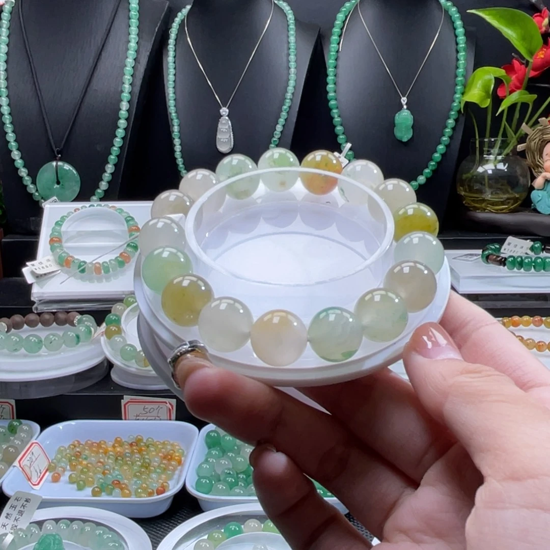 石英质玉（非洲翠）未镶嵌手串