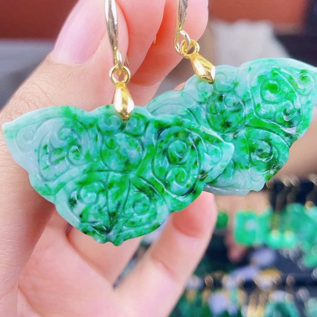 翡翠未镶嵌耳饰饰品