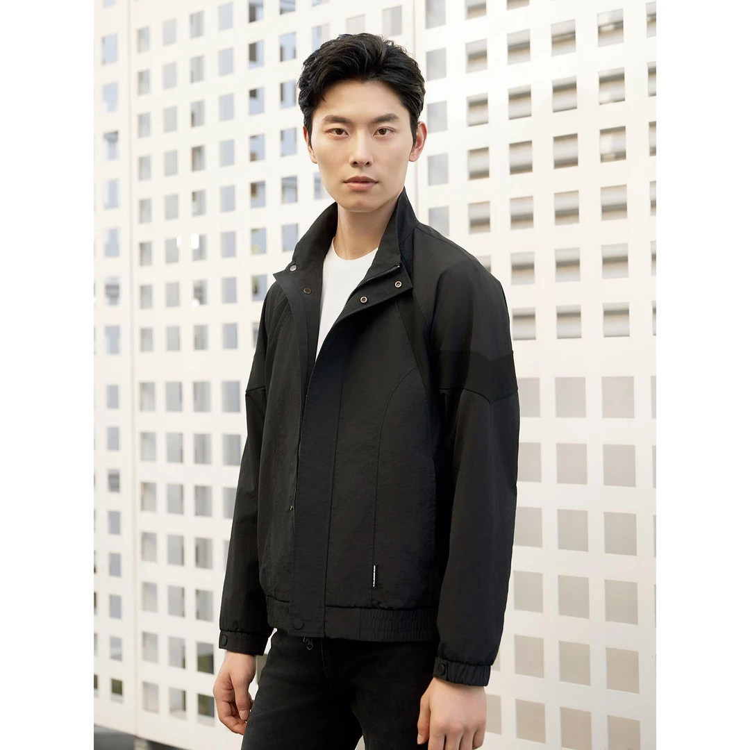 Lilanz/利郎春秋防风舒适运动休闲拼接茄克 (24QJK003)