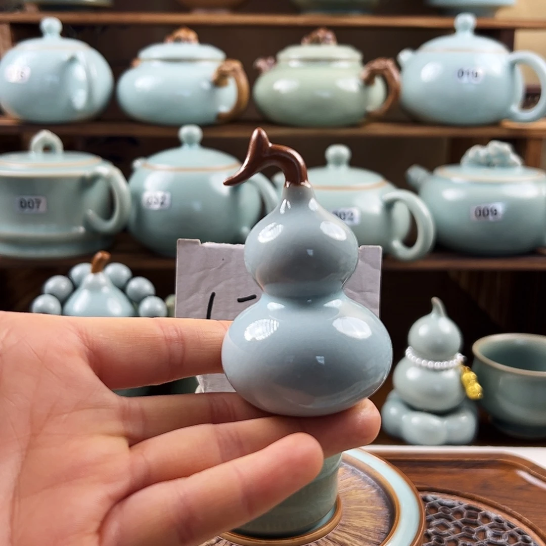 天青釉小葫芦摆件福利