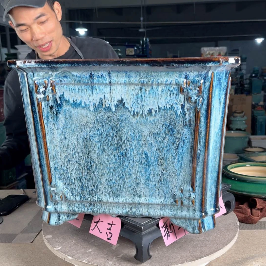 一风堂石湾花盆。缝隙