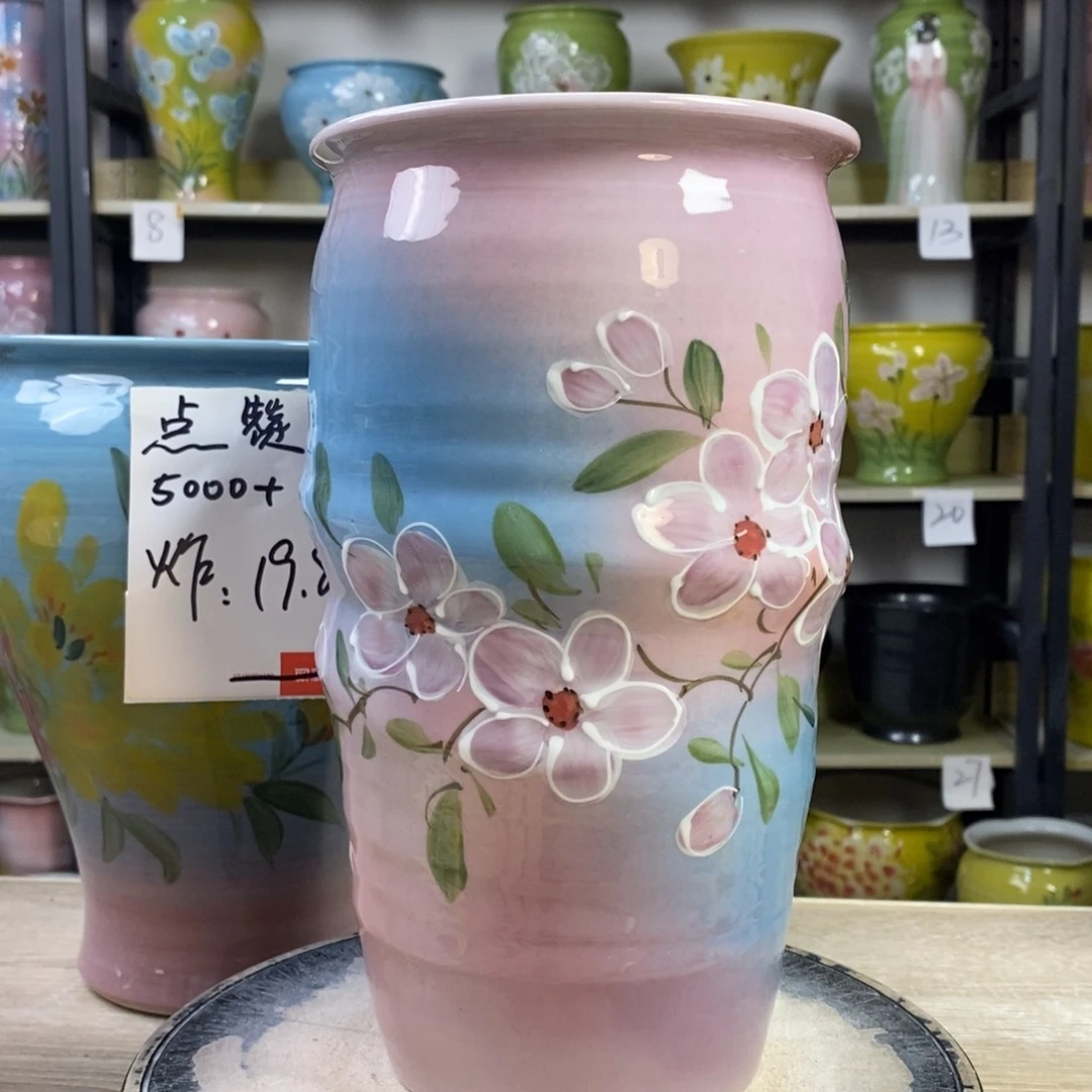 景德镇手工手绘陶瓷花盆