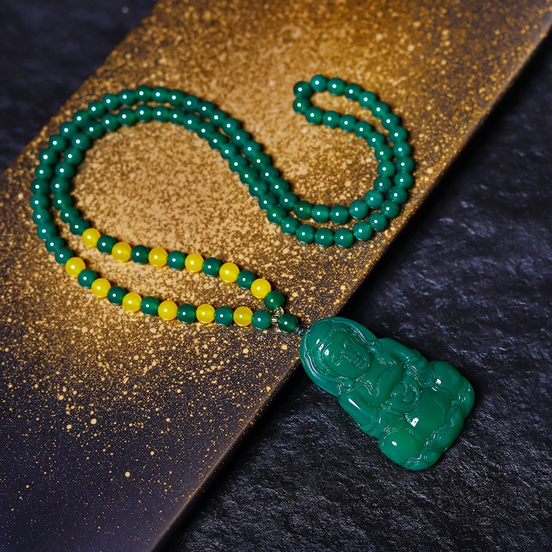 【玉玲珑珠宝】精美玉石气质观音吊坠【附证书和礼盒】玉髓（JD003141)