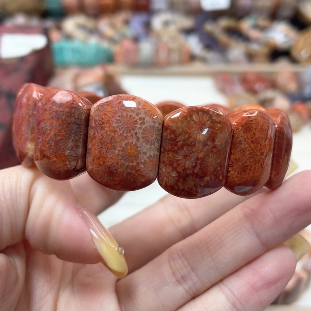 未镶嵌手链硅化珊瑚（珊瑚玉）黄**子103