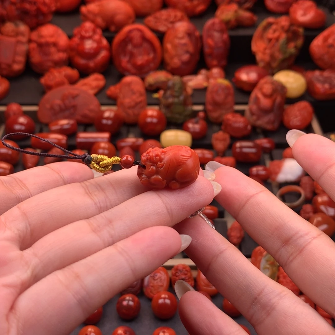 未镶嵌保山高品貔貅手机链15mm南红玛瑙