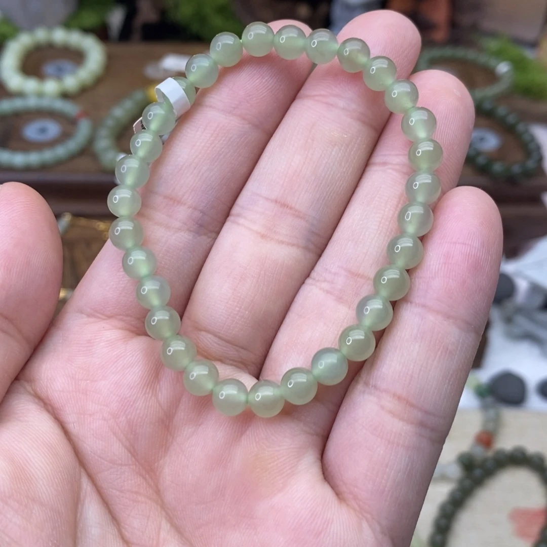 和田玉未镶嵌手链晴水卡6