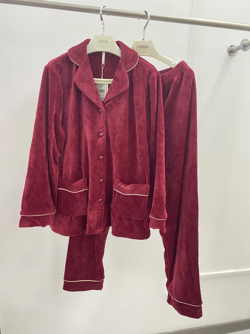 彩色品牌睡衣女士秋冬家居服20439