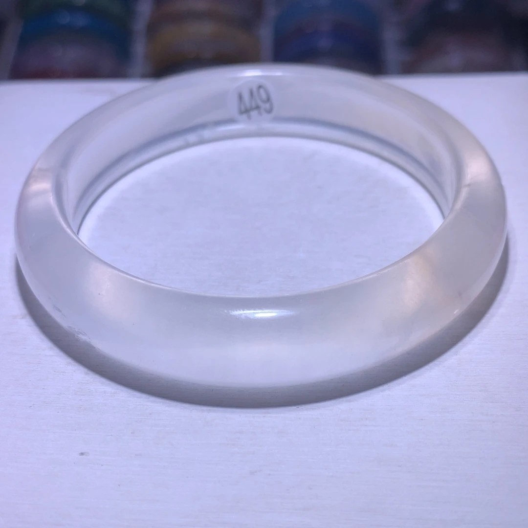 手镯银S925镶嵌水晶奶白61.3圈449