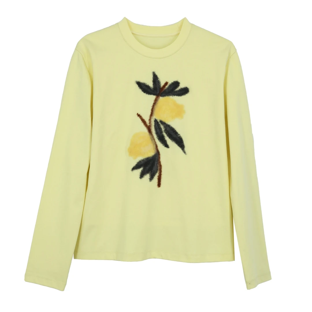 有尾YOUWEI（线上专属）石榴工艺垫肩T恤百搭打底衫Y1225127