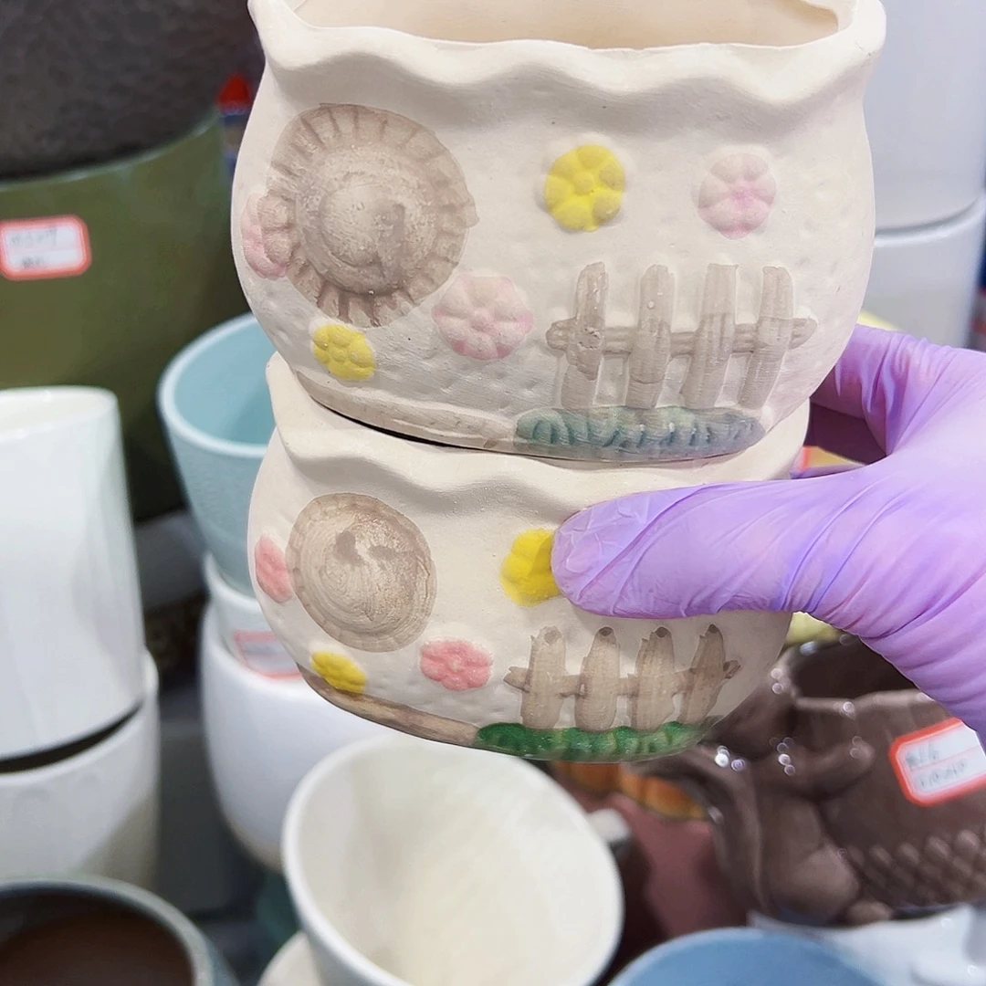 有孔外贸尾单陶瓷花盆凑单10米包邮