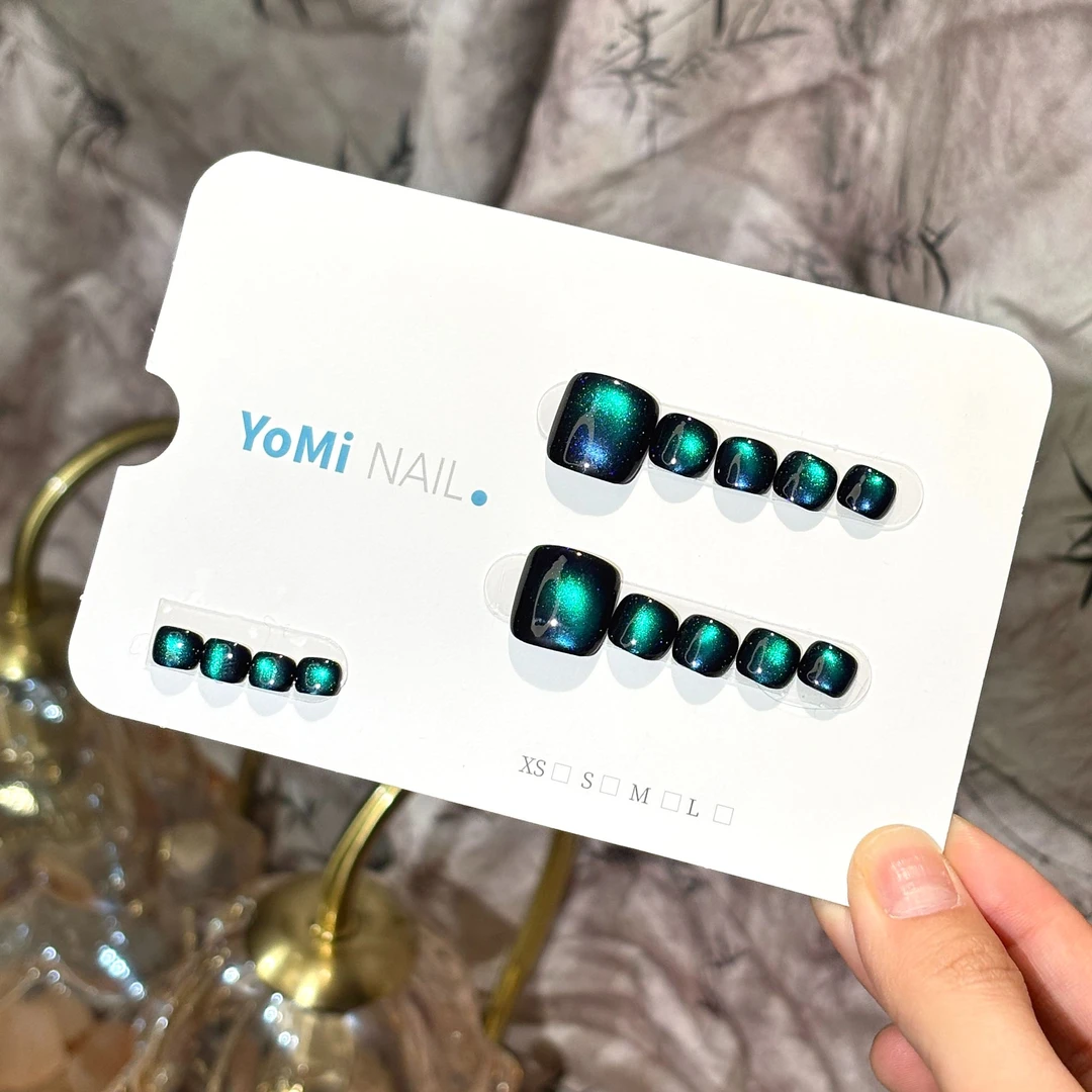 YoMi【北极星脚甲】2025新款渐变猫眼纯手工简约可重复穿戴美甲