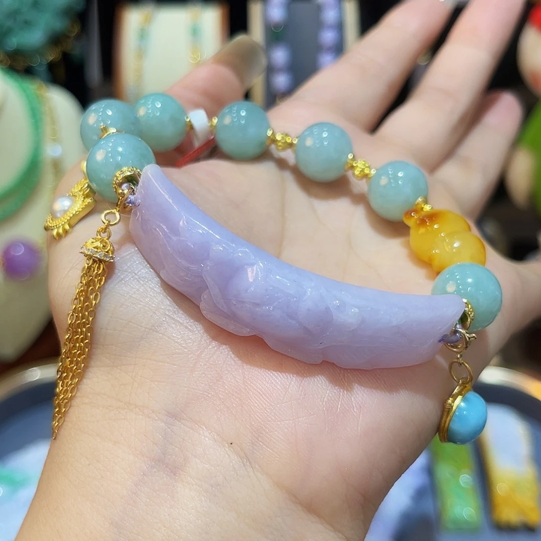 未镶嵌手串翡翠紫翡手牌