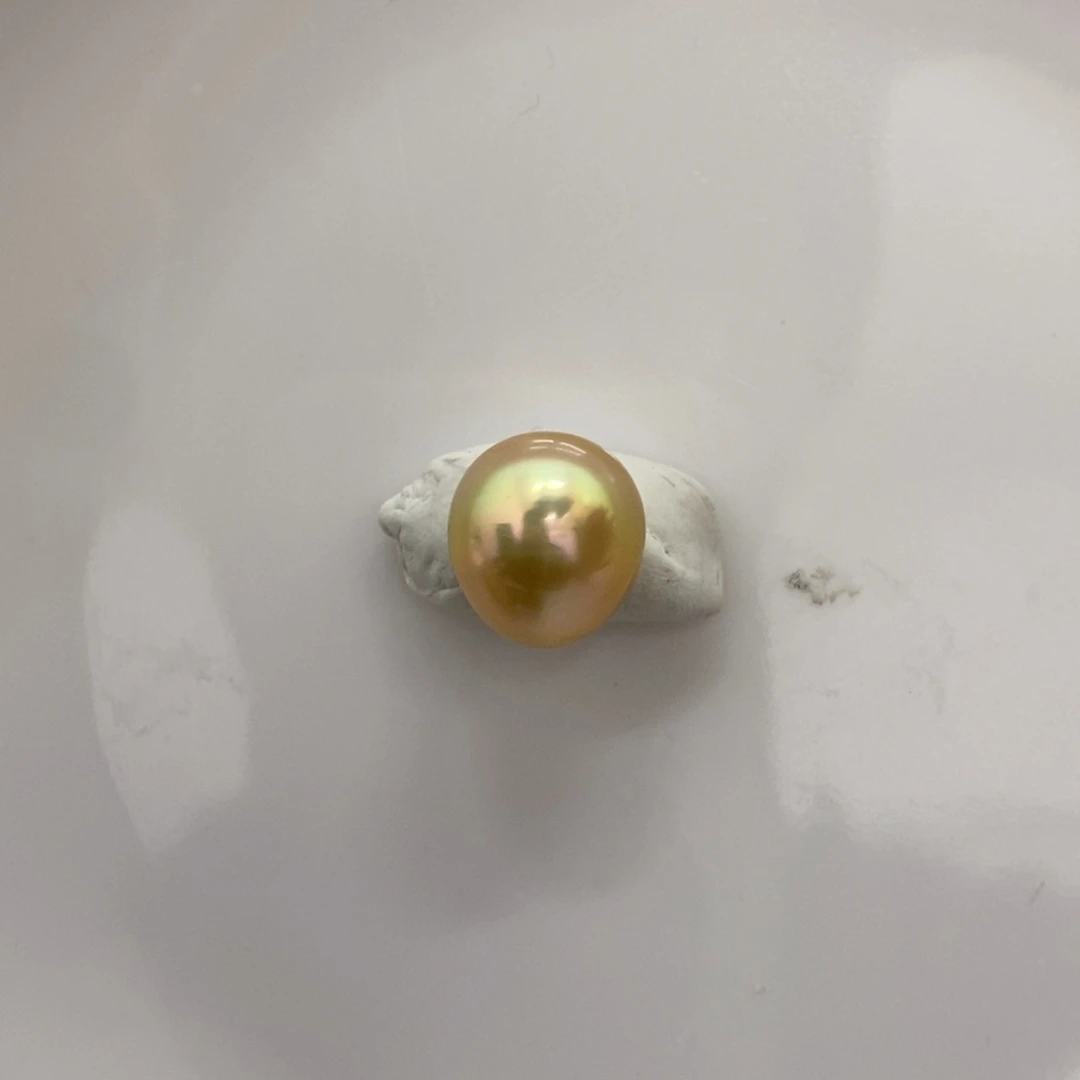海水珍珠裸珠彩金胡萝卜吊坠12.7mm