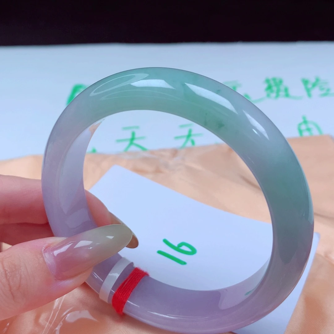 未镶嵌手镯翡翠天然缅甸翡翠A货手镯 宽版16号