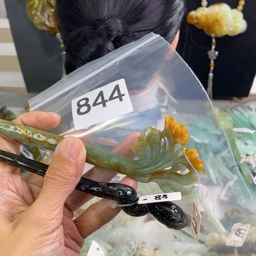 【闪购商品】岫玉发饰合金2***棚发簪