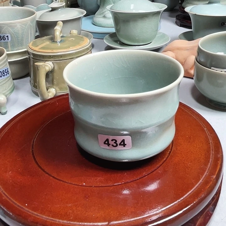 434竹节杯柴烧仿古釉