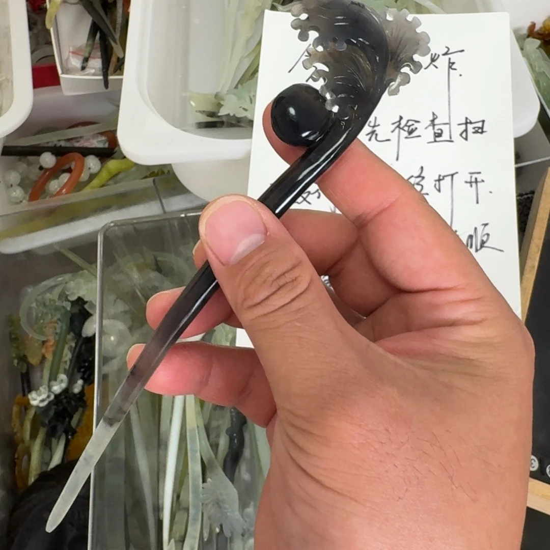 岫玉未镶嵌发饰明君玉簪就是好看