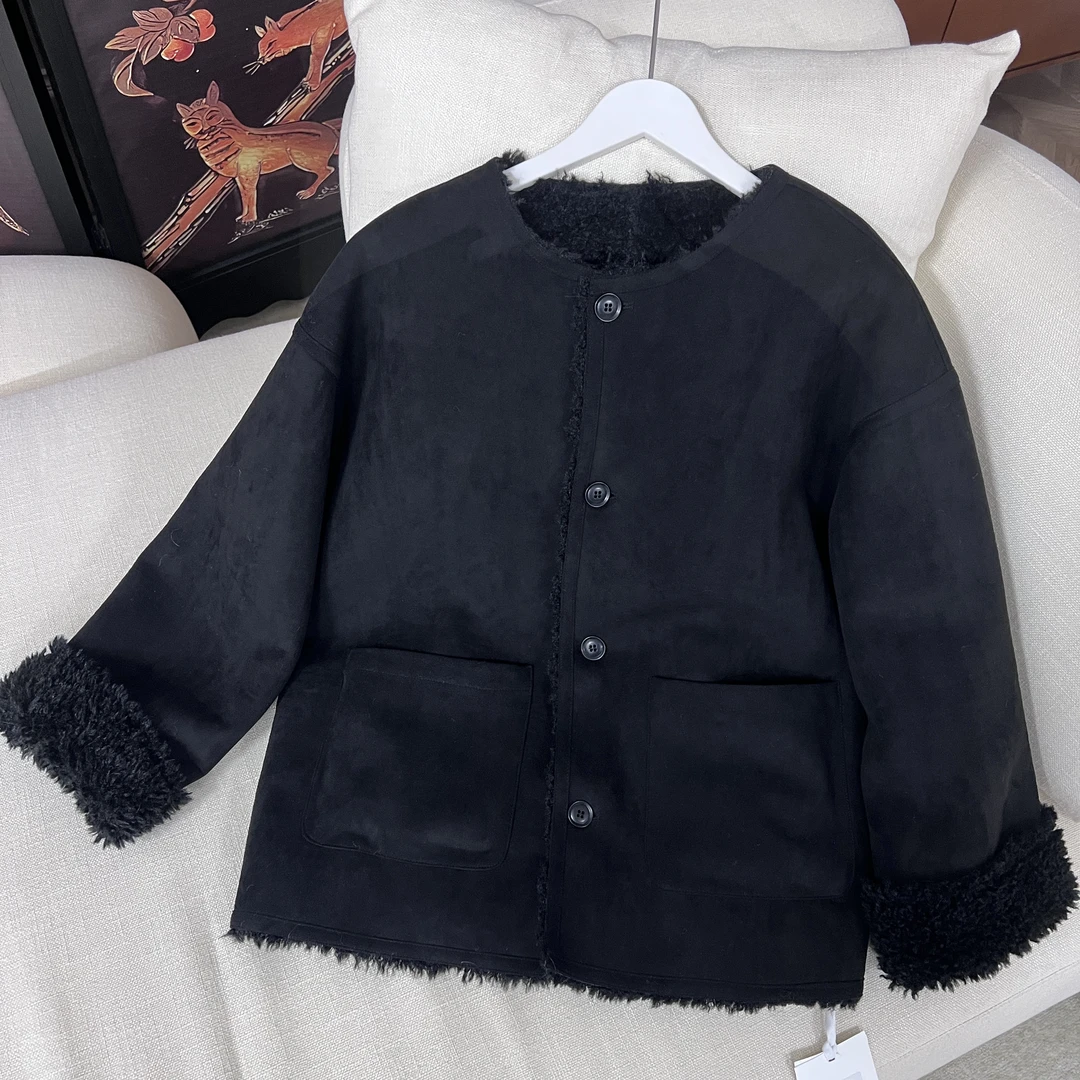 复古保暖一体宽松外套  J291